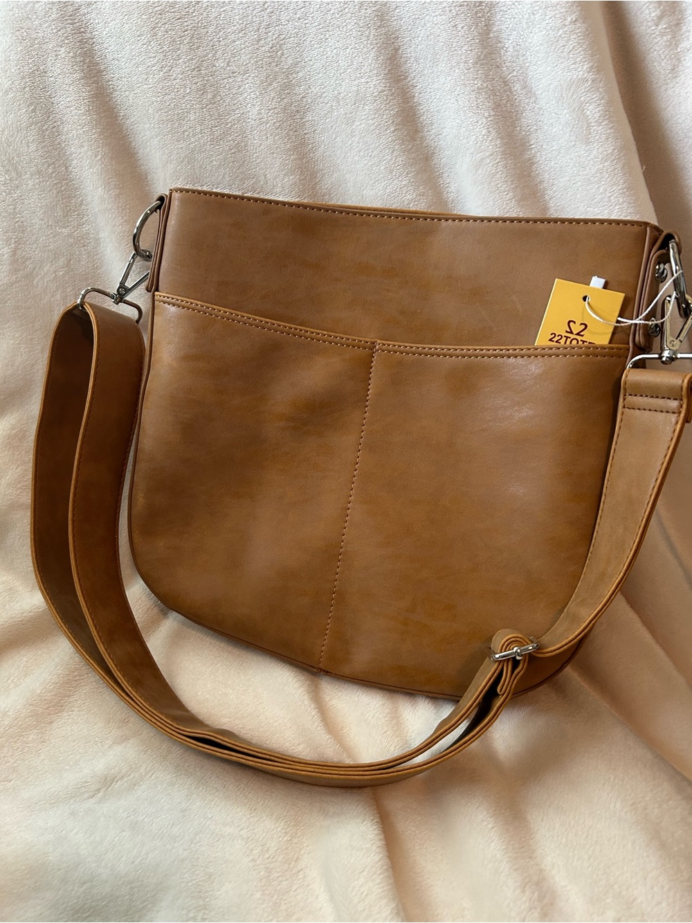 Classic Tan Crossbody Tote with Tassel - Women Bags - Picture 2 of 8